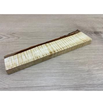 Клён Американский Волнистый заготовка для бриджа акустической гитары Радиал АА Волна ААА 14.5х33-40х220 мм-5