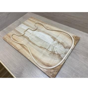 Клён Американский Spalted заготовка на топ Смешанный АА 22х182х520 мм - 2шт (книжкой)-6