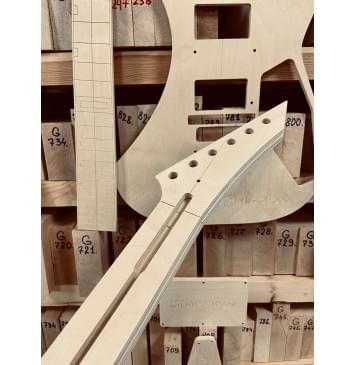 ESP E-II HORIZON FR-II + Gotoh 1996,  Neck-Thru, 25.5", 24 Frets, комплект для фрезеровки гитары, фанера 8мм-5