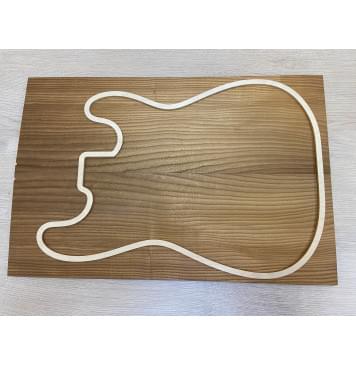 Ясень Печёный 180 гр заготовка на топ Смешанный АА 17х177х530 мм (2шт книжкой)-1