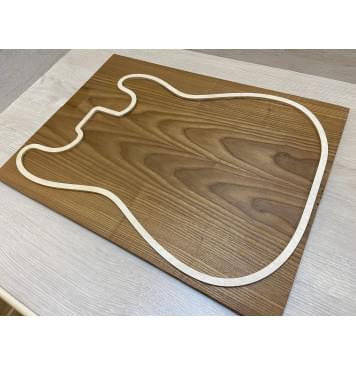 Ясень Печёный 180 гр заготовка на топ Смешанный А 16.5х180х480 мм (2шт книжкой)-1