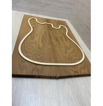 Ясень Печёный 180 гр заготовка на топ Тангент ААА 18х184х555 мм (2шт книжкой)-1