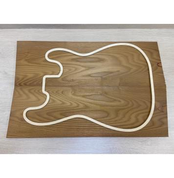 Ясень Печёный 180 гр заготовка на топ Тангент ААА 18х184х555 мм (2шт книжкой)-2