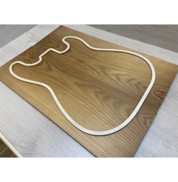 Ясень Печёный 180 гр заготовка на топ Смешанный АА 17.5х190х530 мм (2шт книжкой)-1