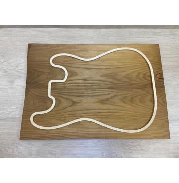 Ясень Печёный 180 гр заготовка на топ Смешанный АА 17.5х190х530 мм (2шт книжкой)-3