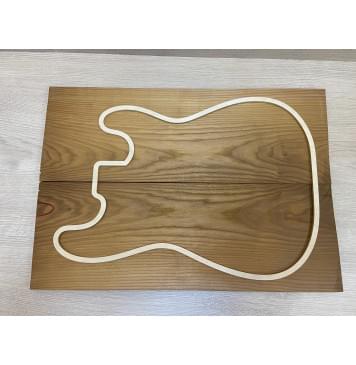 Ясень Печёный 180 гр заготовка на топ Смешанный АА 17.5х190х530 мм (2шт книжкой)-4