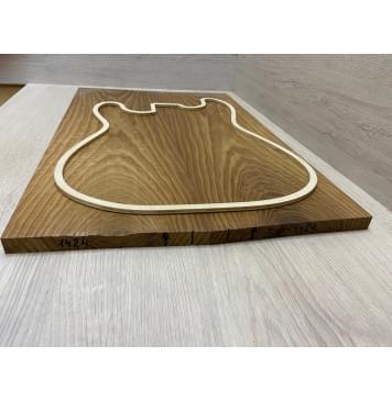 Ясень Печёный 180 гр Волнистый заготовка на топ Тангент ААА Волна АА 16.5х187х570 мм - 2шт книжкой (Уценка-трещина)-6