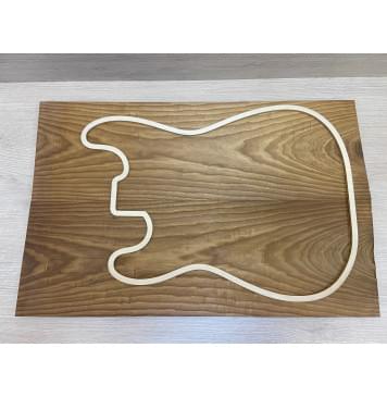 Ясень Печёный 180 гр Волнистый заготовка на топ Тангент ААА Волна АА 16.5х187х570 мм - 2шт книжкой (Уценка-трещина)-5