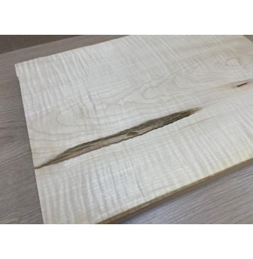 Клён Американский Белый Волнистый заготовка корпуса для Тревел гитары Тангент АА Волна ААА 41х294-304х405 мм (Массив) АКЦИЯ-5