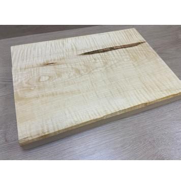 Клён Американский Белый Волнистый заготовка корпуса для Тревел гитары Тангент АА Волна ААА 41х294-304х405 мм (Массив) АКЦИЯ-14