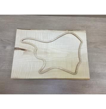 Клён Американский Белый Волнистый заготовка корпуса для Тревел гитары Тангент АА Волна ААА 41х298х420 мм (Массив)-4