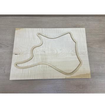 Клён Американский Белый Волнистый заготовка корпуса для Тревел гитары Тангент АА Волна ААА 41х298х420 мм (Массив)-6