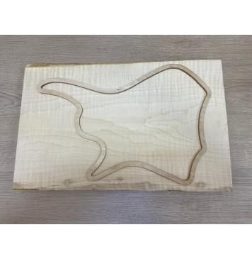 Клён Американский Белый Волнистый заготовка корпуса для Тревел гитары Тангент ААА Волна ААА 41х275-285х430 мм (Массив)-7