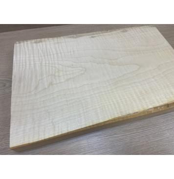 Клён Американский Белый Волнистый заготовка корпуса для Тревел гитары Тангент ААА Волна ААА 41х275-285х430 мм (Массив)-11