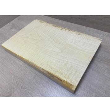 Клён Американский Белый Волнистый заготовка корпуса для Тревел гитары Тангент ААА Волна ААА 41х275-285х430 мм (Массив)-14