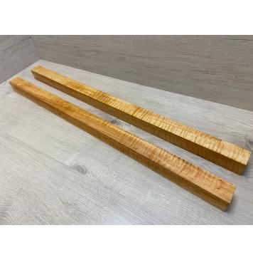 Ольха заготовка для переклеенного грифа электрогитары Смешанный ААА Волна АА 39х(39-39)х775 мм - из 2х частей-9