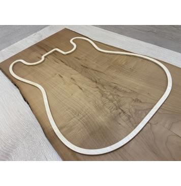 Клён Волнистый Печёный 180гр заготовка на топ Смешанный АА Волна А 14х158-185х605 мм - 2 шт (книжкой)-10