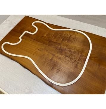 Клён Волнистый Печёный 180гр заготовка на топ Смешанный АА Волна А 14х158-185х605 мм - 2 шт (книжкой)-0