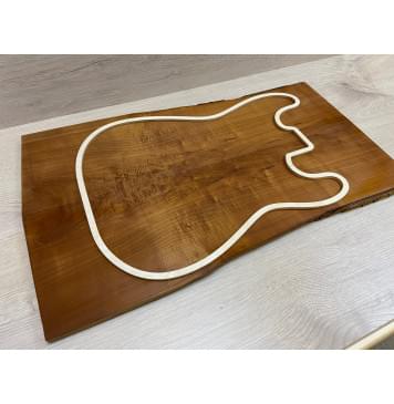 Клён Волнистый Печёный 180гр заготовка на топ Смешанный АА Волна А 14х158-185х605 мм - 2 шт (книжкой)-4