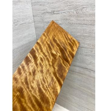 Берёза Пламенная Печеная 180гр заготовка накладки на головку грифа Радиал АА Волна ААА 5х105х255 мм-6