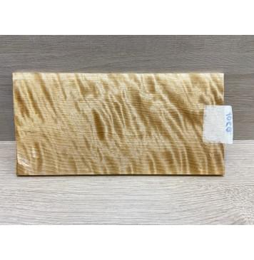 Берёза Пламенная заготовка накладки на головку грифа Радиал ААА Волна ААА 5.5х126х250 мм-4