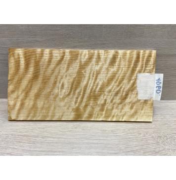 Берёза Пламенная заготовка накладки на головку грифа Радиал ААА Волна ААА 5.5х126х250 мм-4