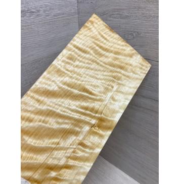 Берёза Пламенная заготовка накладки на головку грифа Радиал ААА Волна ААА 5.5х126х250 мм-6