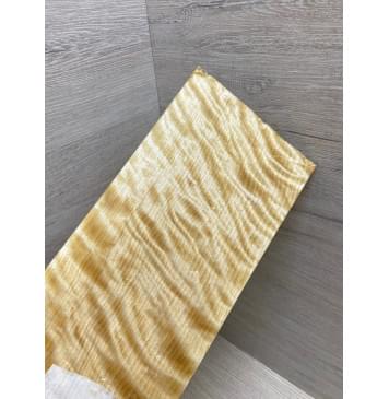 Берёза Пламенная заготовка накладки на головку грифа Радиал ААА Волна ААА 5.5х126х250 мм-7