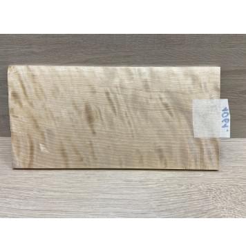 Берёза Пламенная заготовка накладки на головку грифа Радиал ААА Волна ААА 5х126х250 мм-3