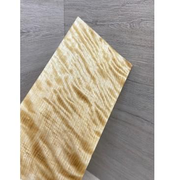 Берёза Пламенная заготовка накладки на головку грифа Радиал ААА Волна ААА 5х126х250 мм-6