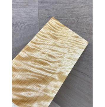 Берёза Пламенная заготовка накладки на головку грифа Радиал ААА Волна ААА 5х126х250 мм-7