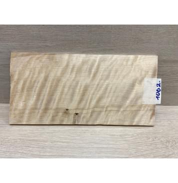 Берёза Пламенная заготовка накладки на головку грифа Радиал ААА Волна ААА 6х126х250 мм-0