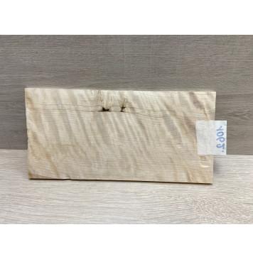 Берёза Пламенная заготовка накладки на головку грифа Радиал ААА Волна ААА 6х126х250 мм-3