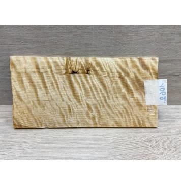 Берёза Пламенная заготовка накладки на головку грифа Радиал ААА Волна ААА 6х126х250 мм-5