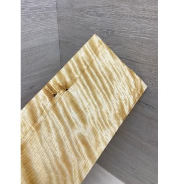 Берёза Пламенная заготовка накладки на головку грифа Радиал ААА Волна ААА 6х126х250 мм-6