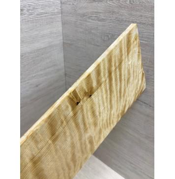 Берёза Пламенная заготовка накладки на головку грифа Радиал ААА Волна ААА 6х126х250 мм-7