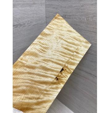 Берёза Пламенная заготовка накладки на головку грифа Радиал ААА Волна ААА 6х126х250 мм-8