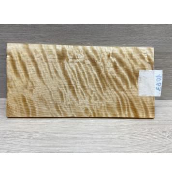 Берёза Пламенная заготовка накладки на головку грифа Радиал ААА Волна ААА 6х126х250 мм-5