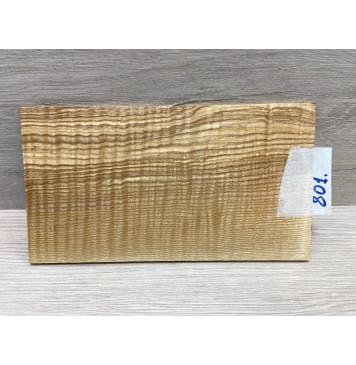 Ясень Оливковый Волнистый заготовка накладки на головку грифа Радиал АА Волна ААА 4.5х105х190 мм-3