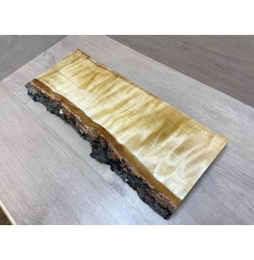 Берёза Пламенная заготовка на топ Радиал АА Волна ААА 34х160-170х530 мм (1шт под распил)-3