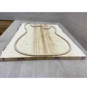 Клён Американский Spalted Волнистый заготовка на топ Смешанный АА Волна ААА 20х182-195х475 мм (2 шт книжкой) Уценка-гнилостные поражения древесины,под стабилизацию или работу с порозаполнителями-2