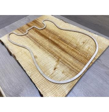 Клён Американский Spalted Волнистый заготовка на топ Смешанный АА Волна ААА 20х182-195х475 мм (2 шт книжкой) Уценка-гнилостные поражения древесины,под стабилизацию или работу с порозаполнителями-0