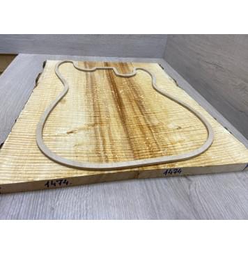 Клён Американский Spalted Волнистый заготовка на топ Смешанный АА Волна ААА 20х182-195х475 мм (2 шт книжкой) Уценка-гнилостные поражения древесины,под стабилизацию или работу с порозаполнителями-5