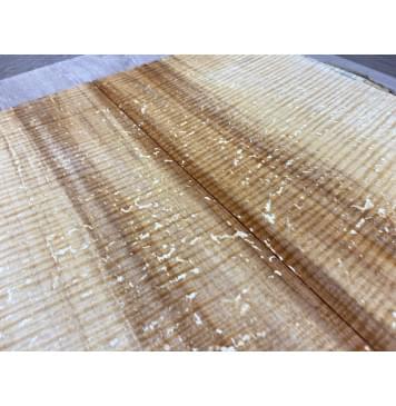 Клён Американский Spalted Волнистый заготовка на топ Смешанный АА Волна ААА 20х182-195х475 мм (2 шт книжкой) Уценка-гнилостные поражения древесины,под стабилизацию или работу с порозаполнителями-7