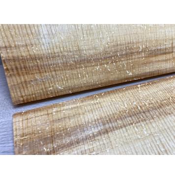 Клён Американский Spalted Волнистый заготовка на топ Смешанный АА Волна ААА 20х182-195х475 мм (2 шт книжкой) Уценка-гнилостные поражения древесины,под стабилизацию или работу с порозаполнителями-10