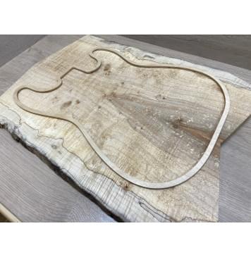 Клён Американский Spalted Волнистый заготовка на топ Смешанный А Волна АА 19х185-200х520 мм (2 шт книжкой) Уценка-гнилостные поражения древесины,под стабилизацию или работу с порозаполнителями-7