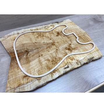 Клён Американский Spalted Волнистый заготовка на топ Смешанный А Волна АА 19х185-200х520 мм (2 шт книжкой) Уценка-гнилостные поражения древесины,под стабилизацию или работу с порозаполнителями-0