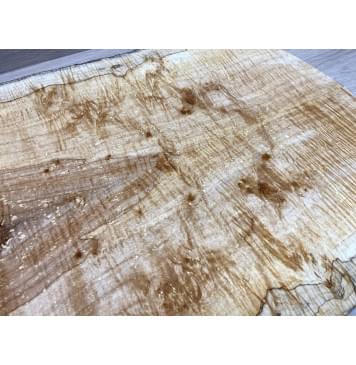 Клён Американский Spalted Волнистый заготовка на топ Смешанный А Волна АА 19х185-200х520 мм (2 шт книжкой) Уценка-гнилостные поражения древесины,под стабилизацию или работу с порозаполнителями-4
