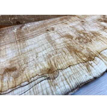 Клён Американский Spalted Волнистый заготовка на топ Смешанный А Волна АА 19х185-200х520 мм (2 шт книжкой) Уценка-гнилостные поражения древесины,под стабилизацию или работу с порозаполнителями-1