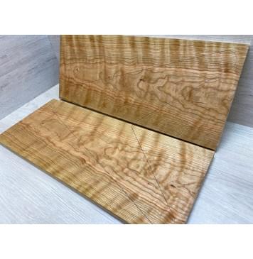 Вишня Американская Волнистая заготовка на топ Тангент ААА Волна ААА 20.5х236х570 мм - 2 шт. (книжкой)-9